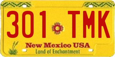 NM license plate 301TMK
