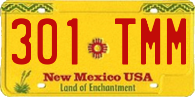NM license plate 301TMM