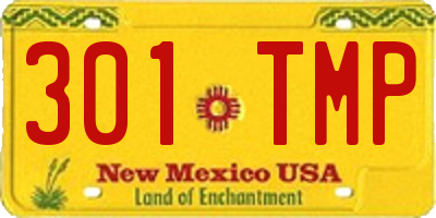 NM license plate 301TMP
