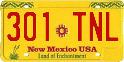 NM license plate 301TNL