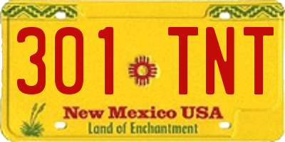 NM license plate 301TNT