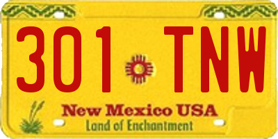 NM license plate 301TNW
