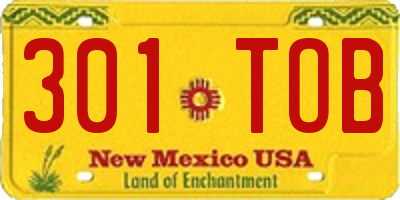NM license plate 301TOB
