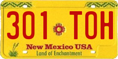 NM license plate 301TOH