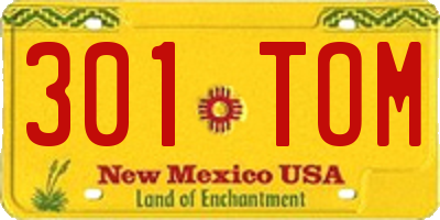 NM license plate 301TOM