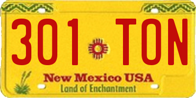 NM license plate 301TON