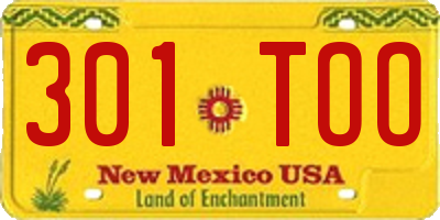 NM license plate 301TOO