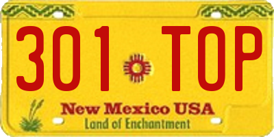NM license plate 301TOP