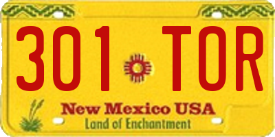 NM license plate 301TOR