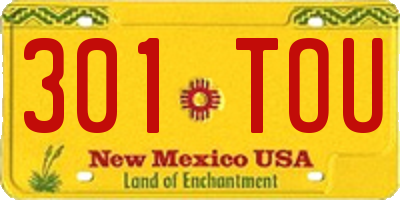 NM license plate 301TOU