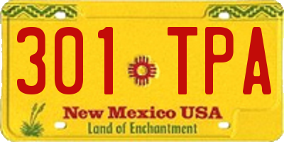NM license plate 301TPA