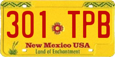 NM license plate 301TPB