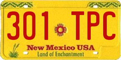 NM license plate 301TPC