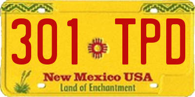 NM license plate 301TPD