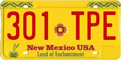 NM license plate 301TPE