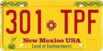 NM license plate 301TPF