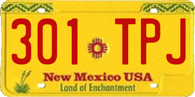 NM license plate 301TPJ