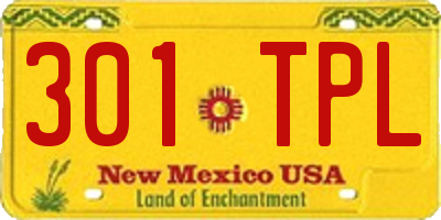 NM license plate 301TPL