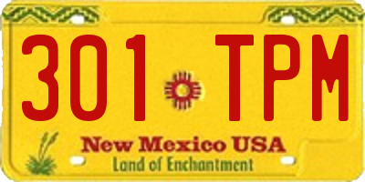 NM license plate 301TPM