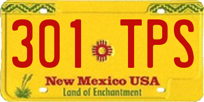 NM license plate 301TPS
