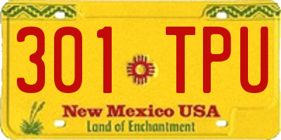 NM license plate 301TPU