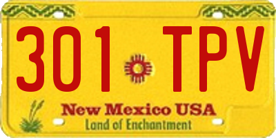 NM license plate 301TPV