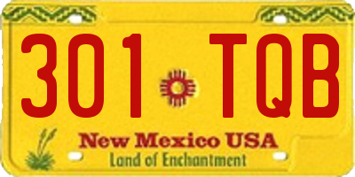NM license plate 301TQB