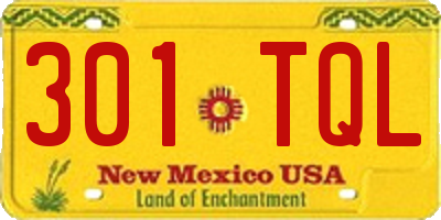 NM license plate 301TQL