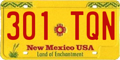 NM license plate 301TQN