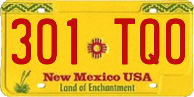 NM license plate 301TQO