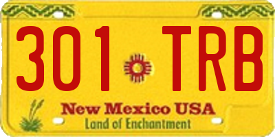 NM license plate 301TRB