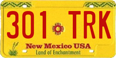 NM license plate 301TRK