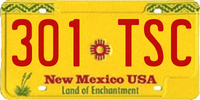 NM license plate 301TSC