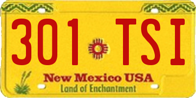 NM license plate 301TSI