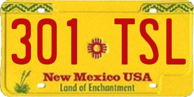 NM license plate 301TSL