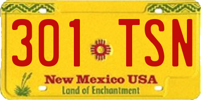 NM license plate 301TSN