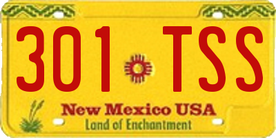 NM license plate 301TSS