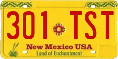 NM license plate 301TST