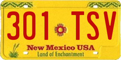 NM license plate 301TSV