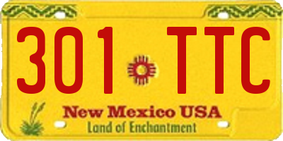 NM license plate 301TTC