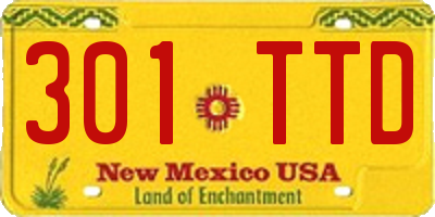 NM license plate 301TTD