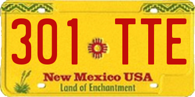 NM license plate 301TTE