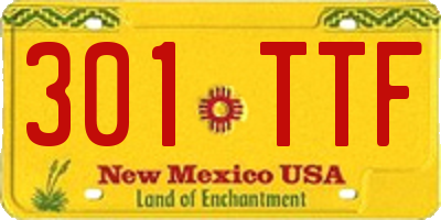 NM license plate 301TTF