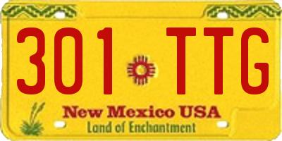 NM license plate 301TTG