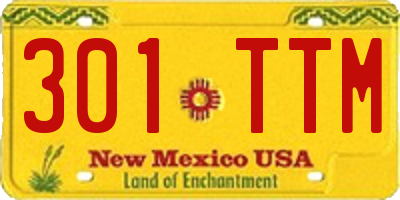 NM license plate 301TTM