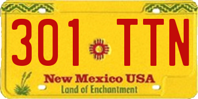 NM license plate 301TTN