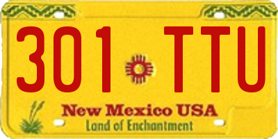 NM license plate 301TTU