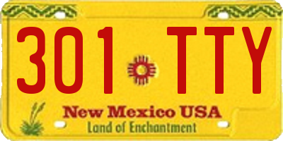 NM license plate 301TTY