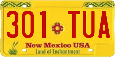 NM license plate 301TUA
