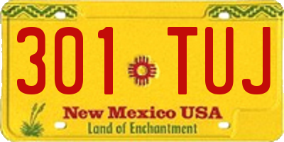 NM license plate 301TUJ